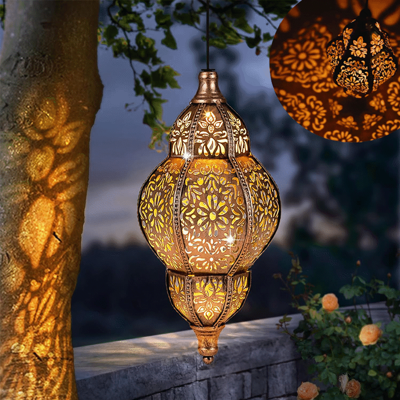 💖🎁Hanging Solar Moroccan Lantern Outdoor Decoration