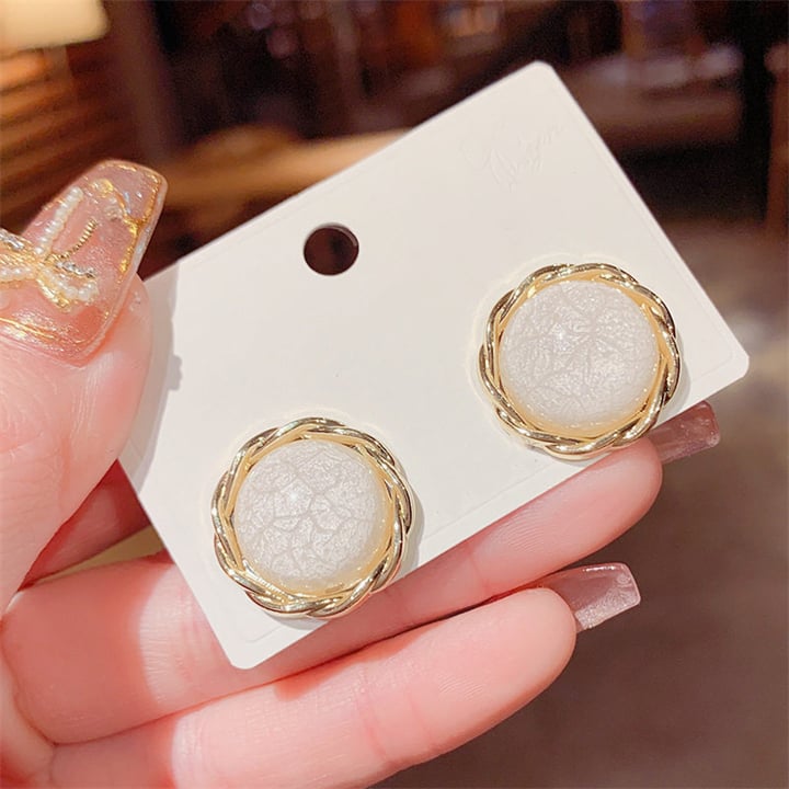 Colorful Textured Circle Earrings