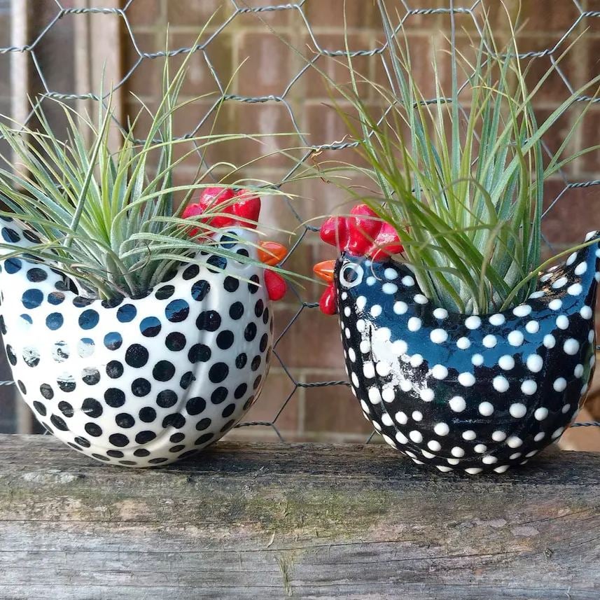 Chicken flowerpot ornament