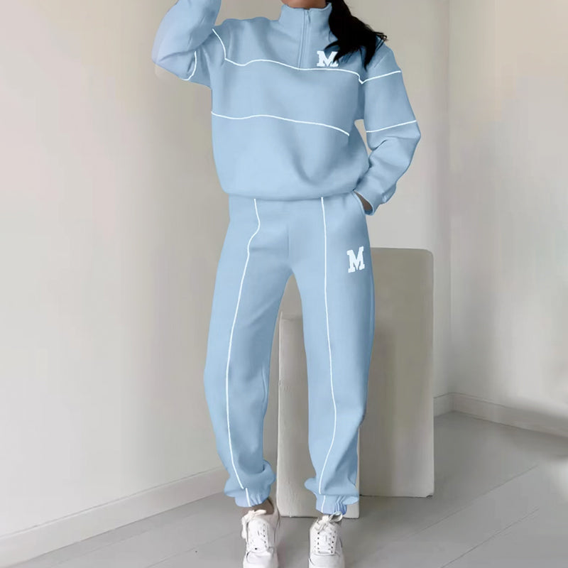 🔥Women's Casual Letter M Long Sleeve Two Piece Set