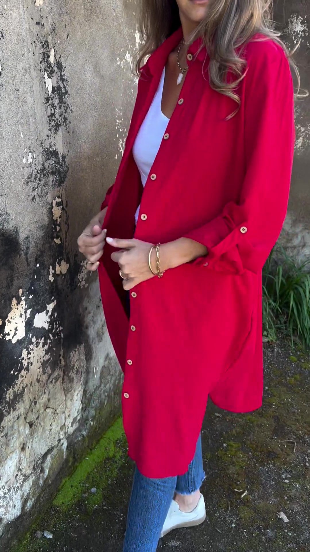 🔥Women's Casual Lapel Solid Color Shirt Coat