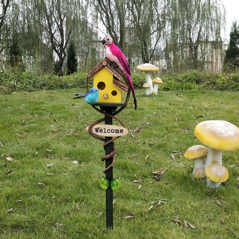 š„WOODEN ARTš„Birdhouse Garden Decor