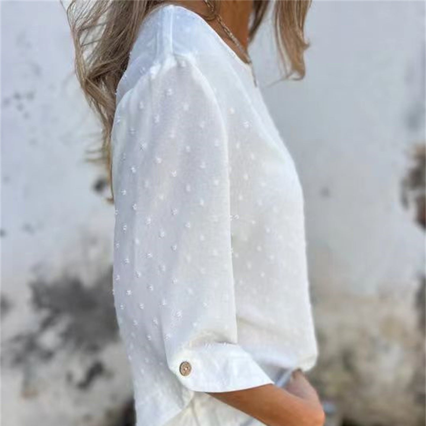 👚Women's Casual Round Neck Jacquard Top