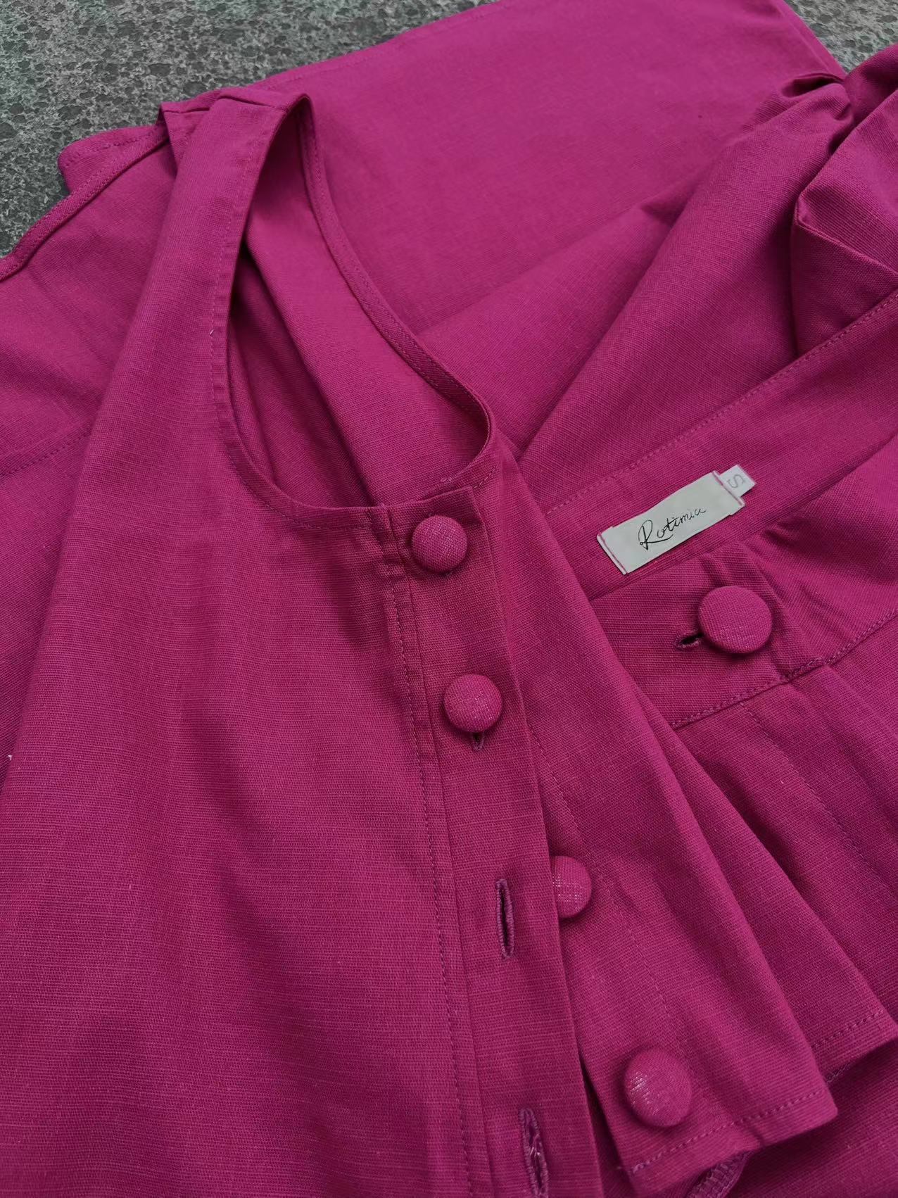 Casual Linen Elegant Solid Color  Two-piece Set