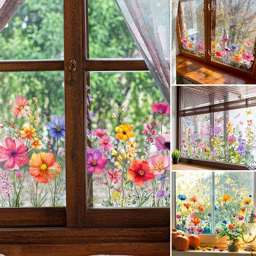 💐💞Colorful Floral Bouquet Window Sticker