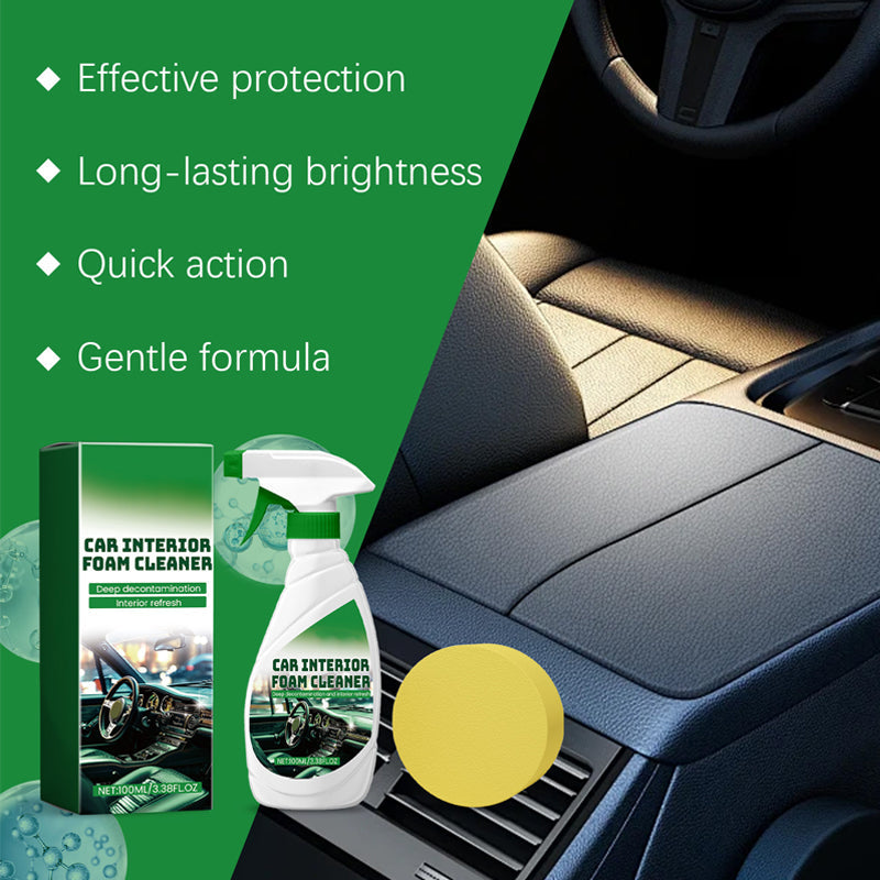Effective Car Interior Foam Cleaner with Sponge(BUY 1 GET 1 FREE)