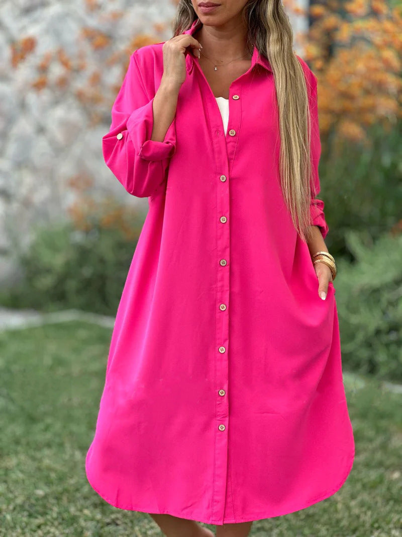 🔥Women's Casual Lapel Solid Color Shirt Coat