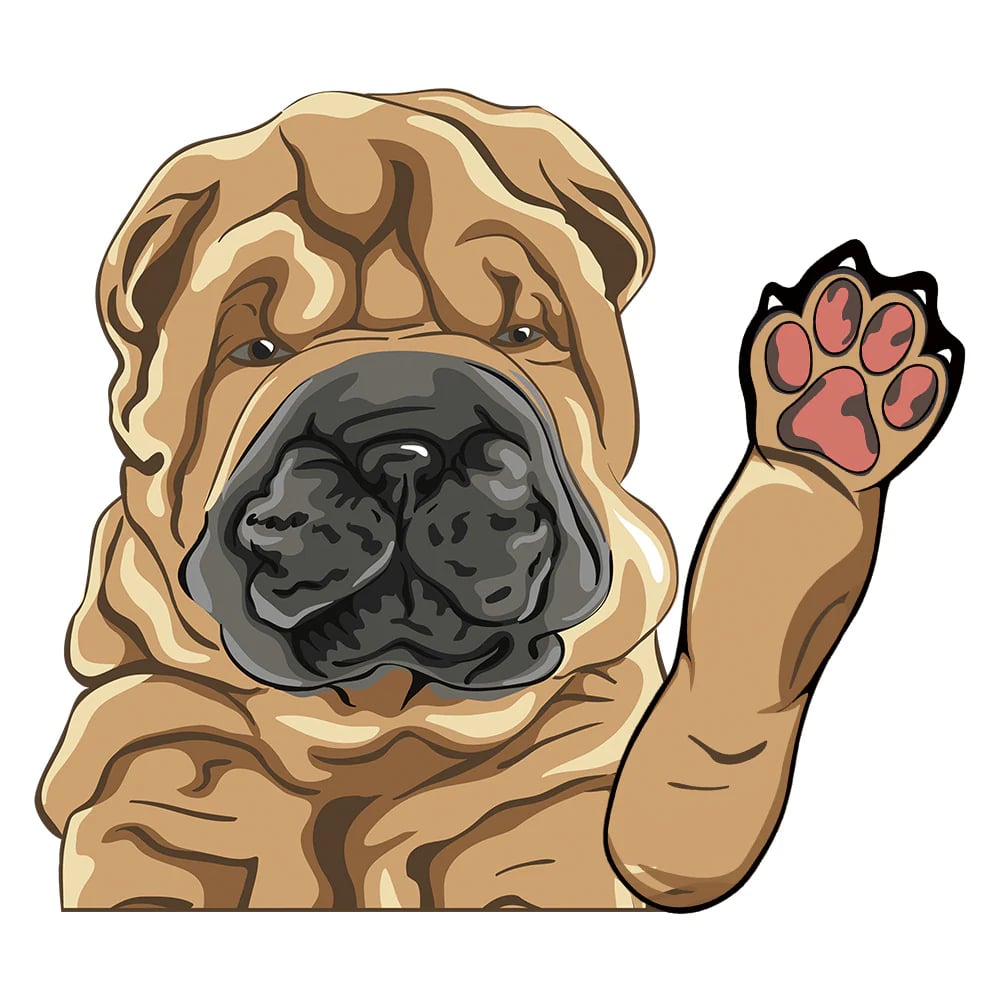 Dogs Waving Car Sticker Wiper