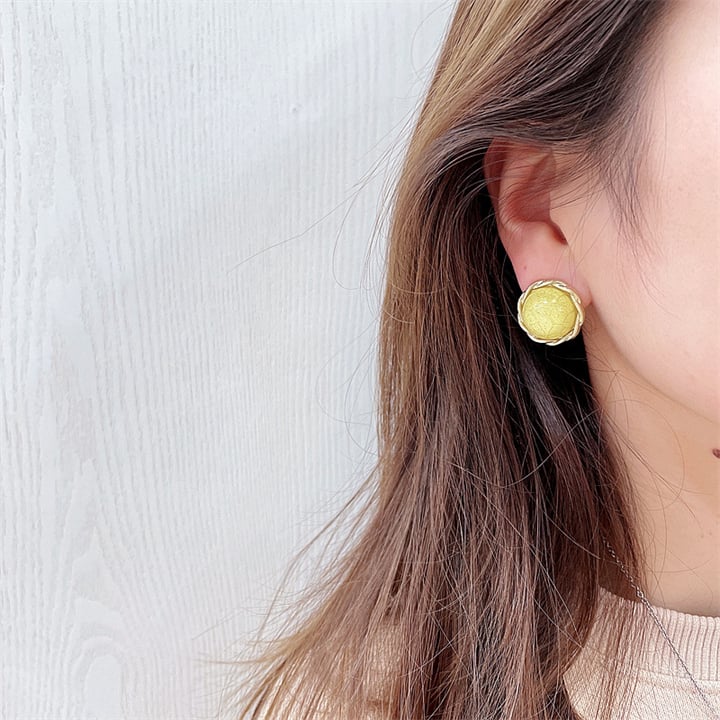 Colorful Textured Circle Earrings