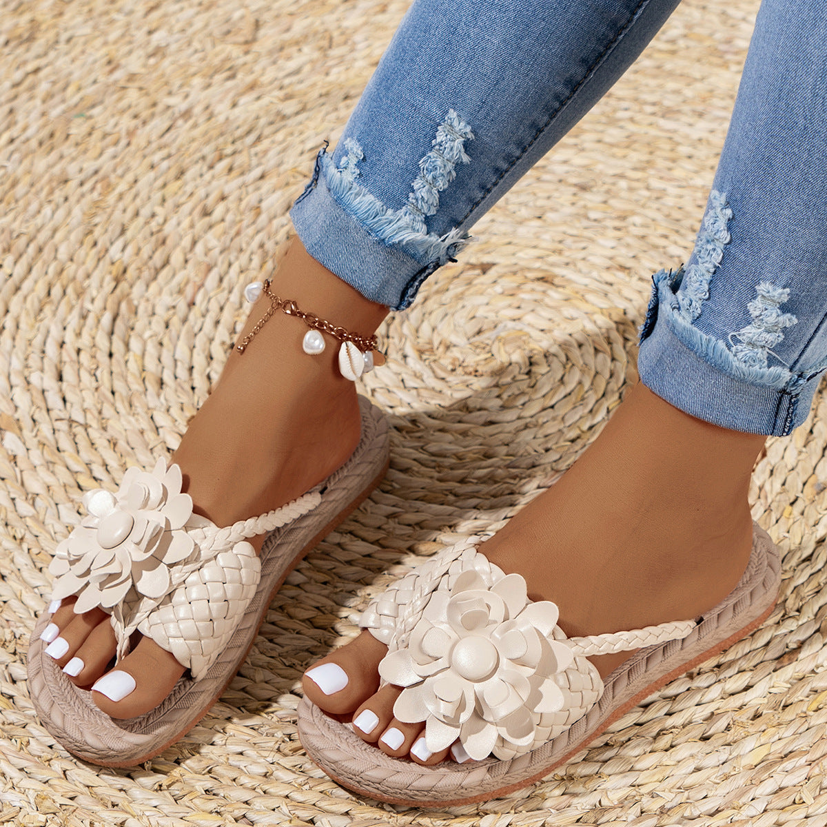 🎁Women's Floral Trendy Flat Slippers