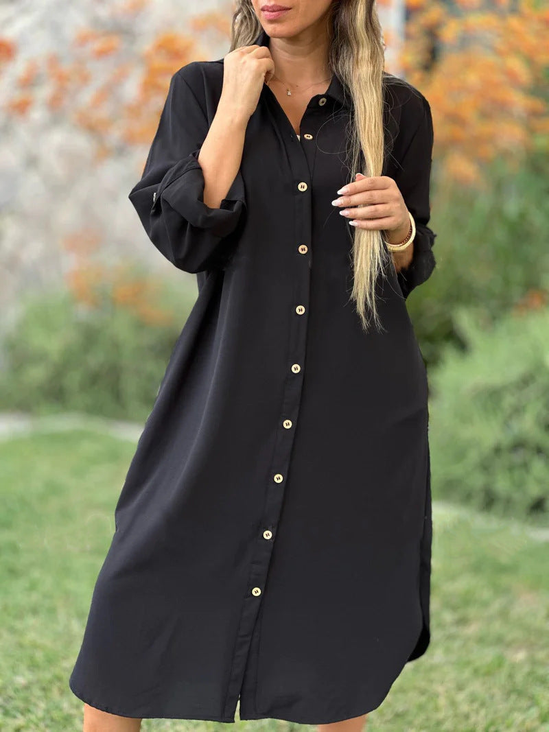 🔥Women's Casual Lapel Solid Color Shirt Coat