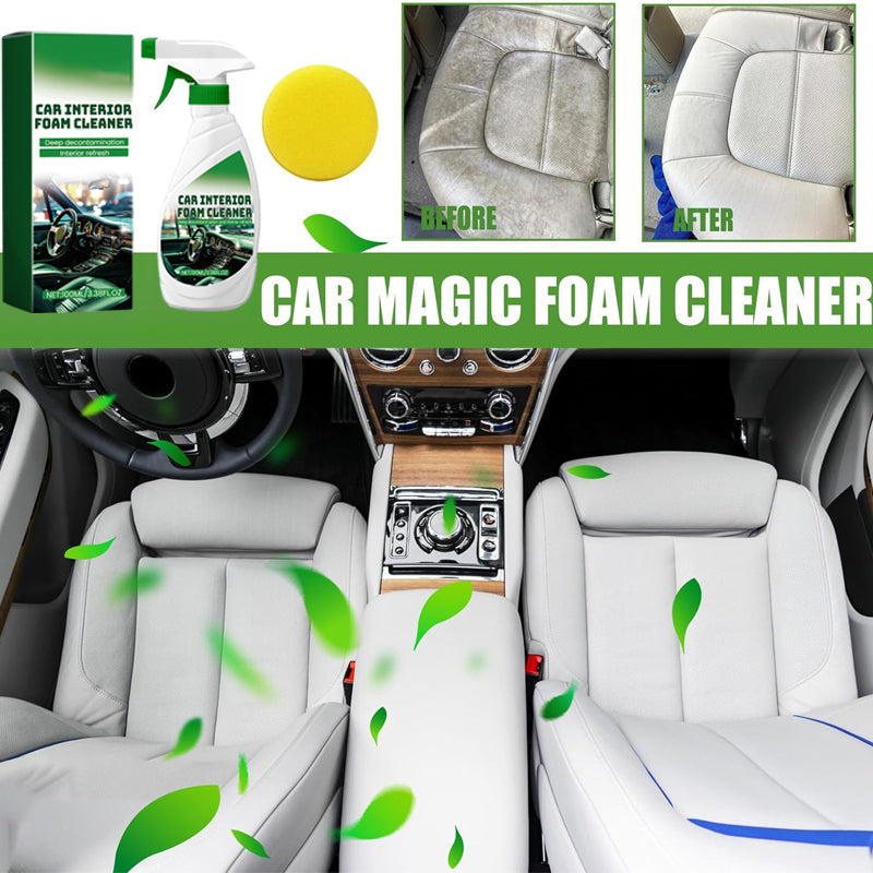 Effective Car Interior Foam Cleaner with Sponge(BUY 1 GET 1 FREE)