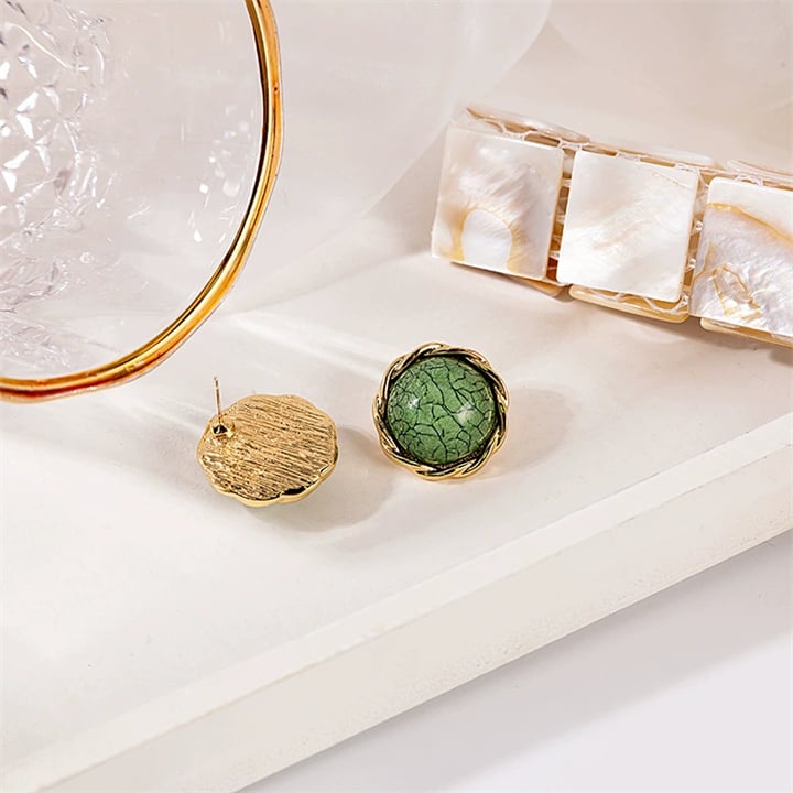 Colorful Textured Circle Earrings