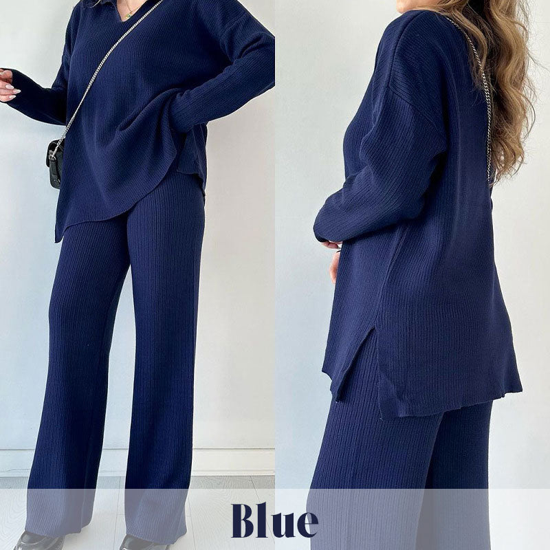 ๐V-Neck Casual Slit Knitted Two-Piece Set๐