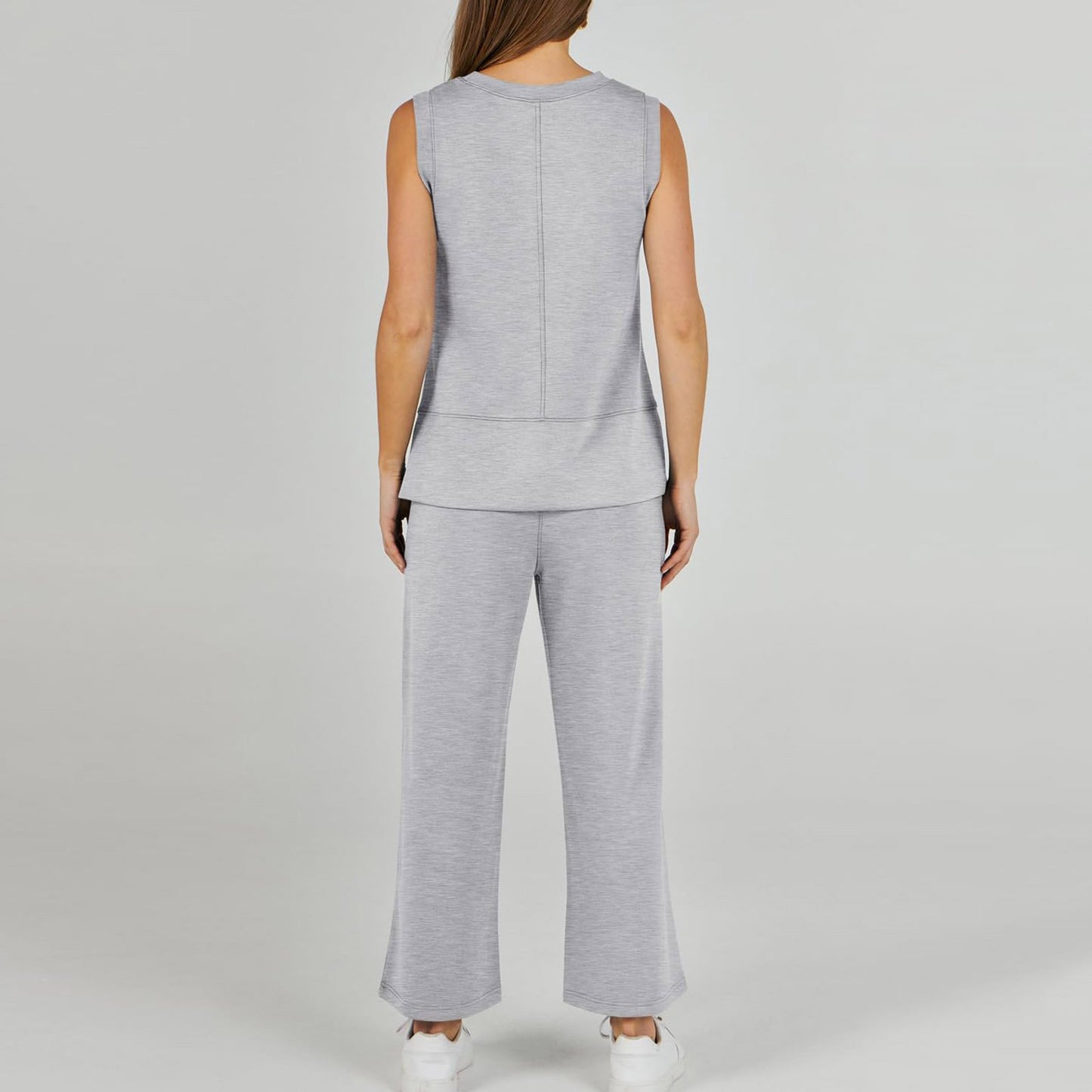 Casual Crew Neck Sleeveless Two Piece Suit