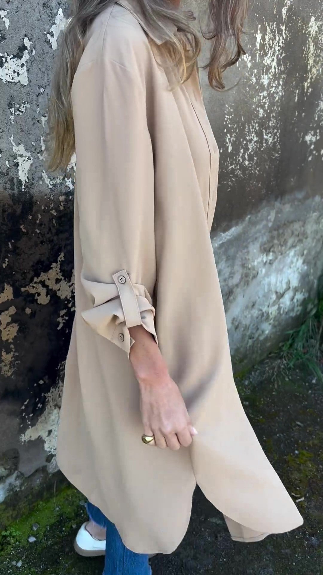 🔥Women's Casual Lapel Solid Color Shirt Coat