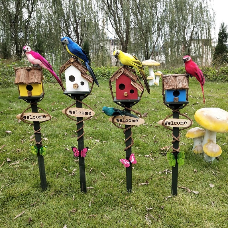 š„WOODEN ARTš„Birdhouse Garden Decor