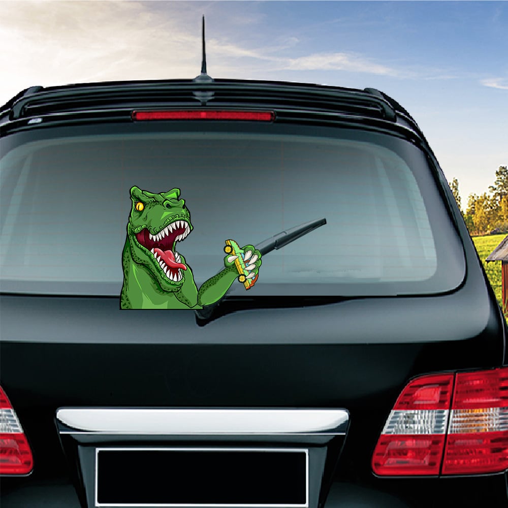 Dogs Waving Car Sticker Wiper