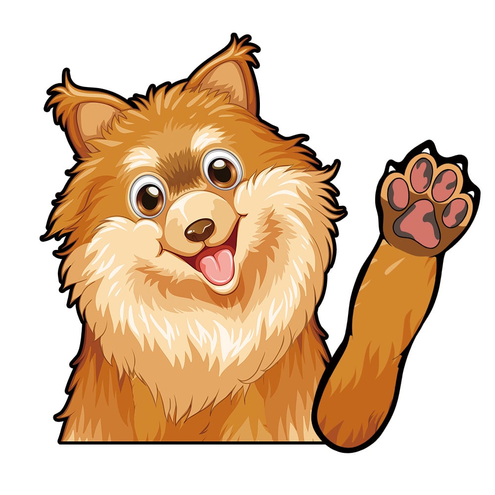 Dogs Waving Car Sticker Wiper