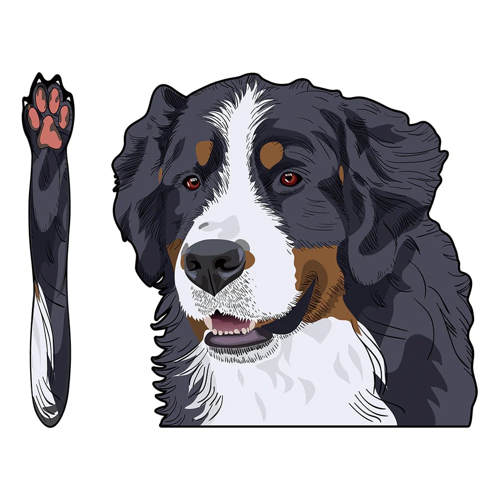Dogs Waving Car Sticker Wiper