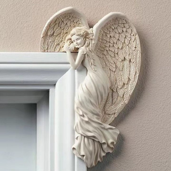 Door Frame Angel Wing Sculpture Retro Wall Decoration Frame Angelš„