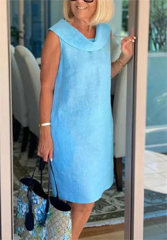 🌟🌟Natural Dutch style: cotton and linen plain sweater dress - simple and comfortable to wear, fresh and elegant!