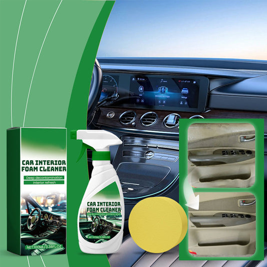 Effective Car Interior Foam Cleaner with Sponge(BUY 1 GET 1 FREE)