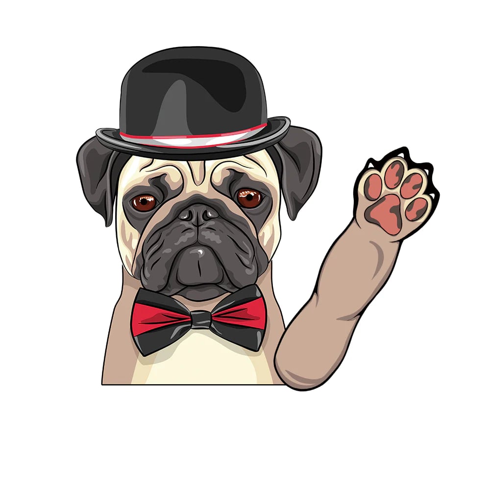 Dogs Waving Car Sticker Wiper
