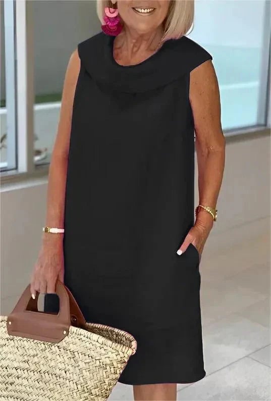 🌟🌟Natural Dutch style: cotton and linen plain sweater dress - simple and comfortable to wear, fresh and elegant!