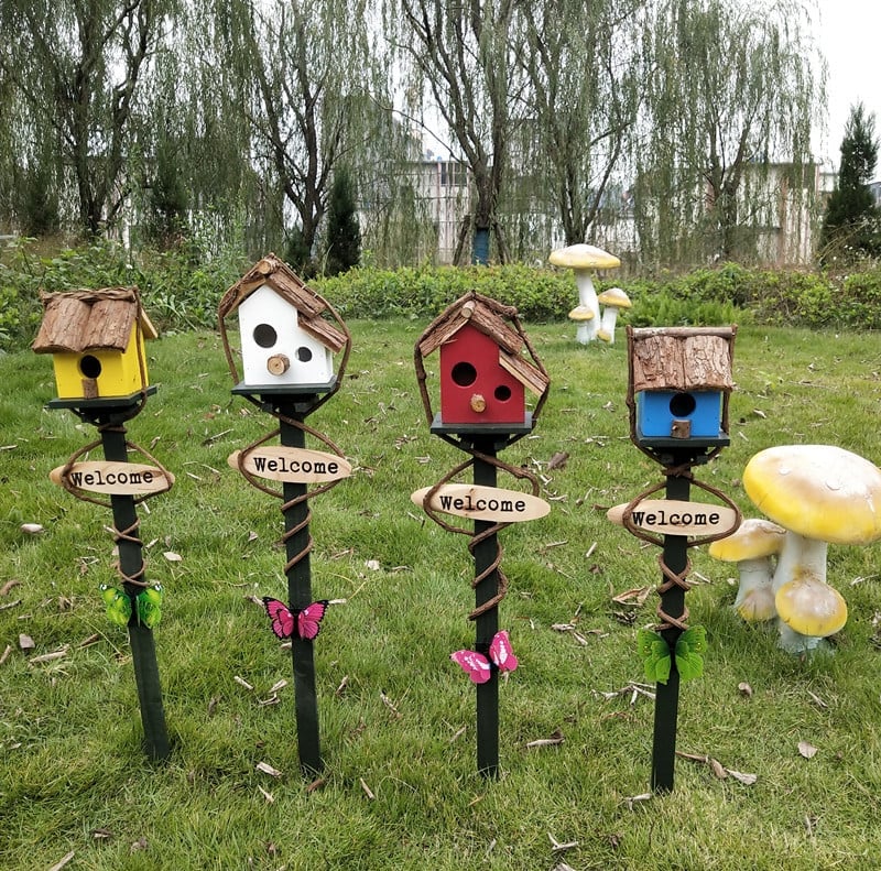 š„WOODEN ARTš„Birdhouse Garden Decor
