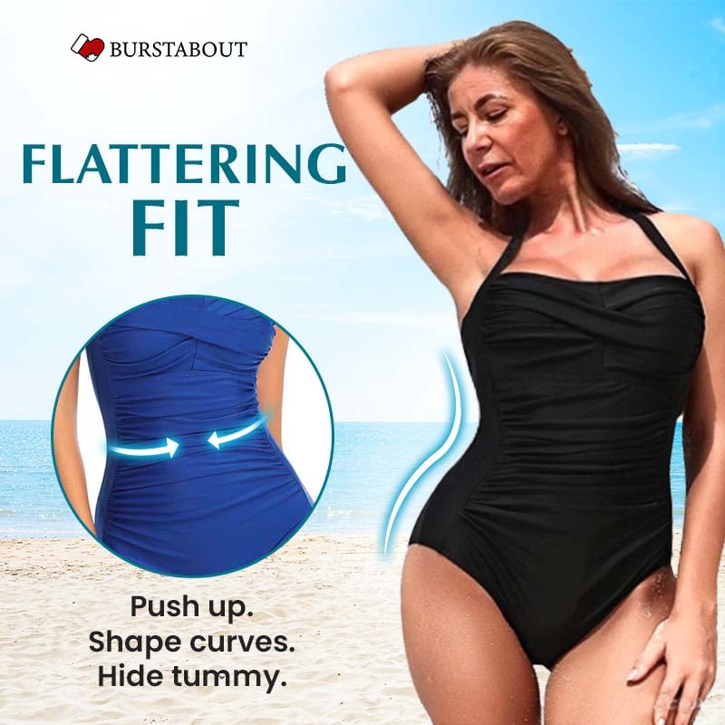 🔥🔥Tummy Control Halter One Piece Slimming Swimwear
