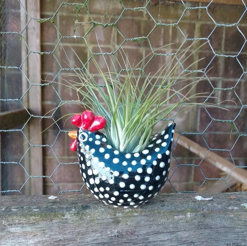 Chicken flowerpot ornament