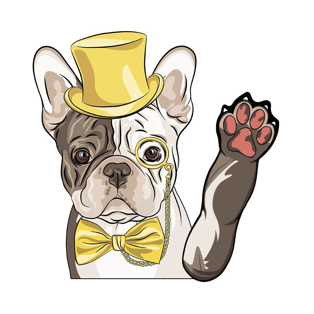 Dogs Waving Car Sticker Wiper