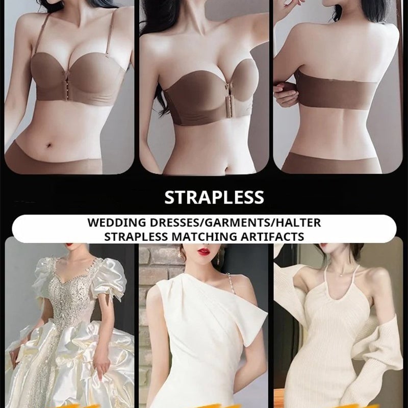 Buy 1 and get 1 for free -Strapless bra with non -slip front closure👙