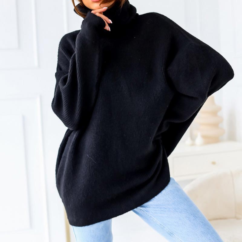 🔥Women’s Oversized Turtleneck Solid Color Knit Sweater