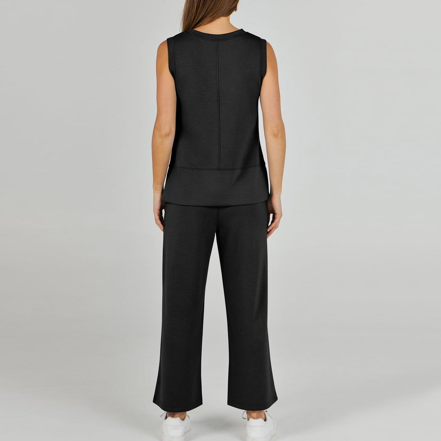 Casual Crew Neck Sleeveless Two Piece Suit