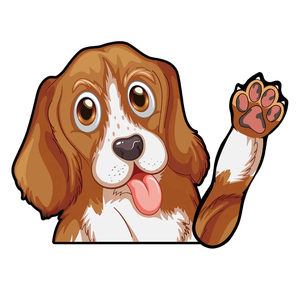 Dogs Waving Car Sticker Wiper