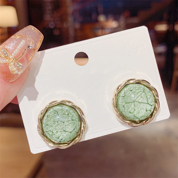 Colorful Textured Circle Earrings