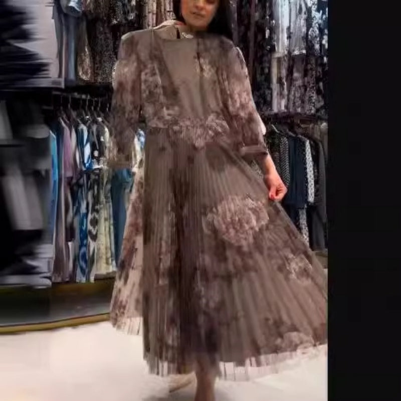 🔥Women's Elegant Pleated Breathable Dress with Belt