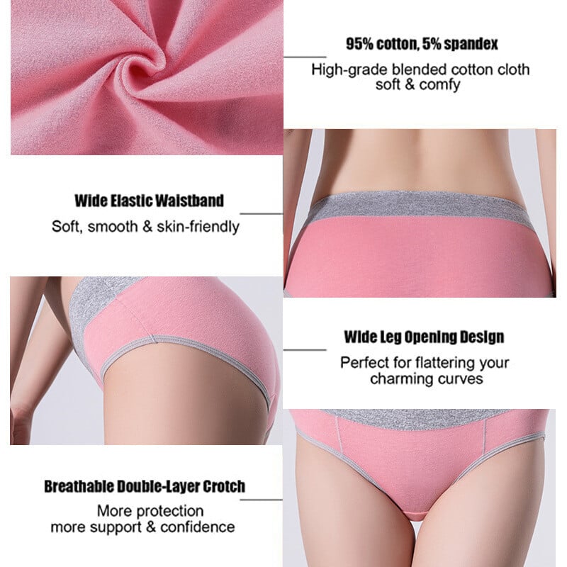 6 PCS 🔥 New Plus Size High Waisted Cotton Panties