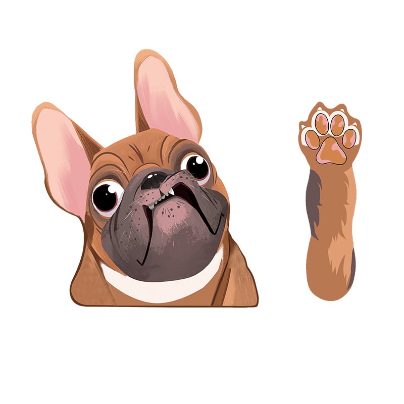 Dogs Waving Car Sticker Wiper