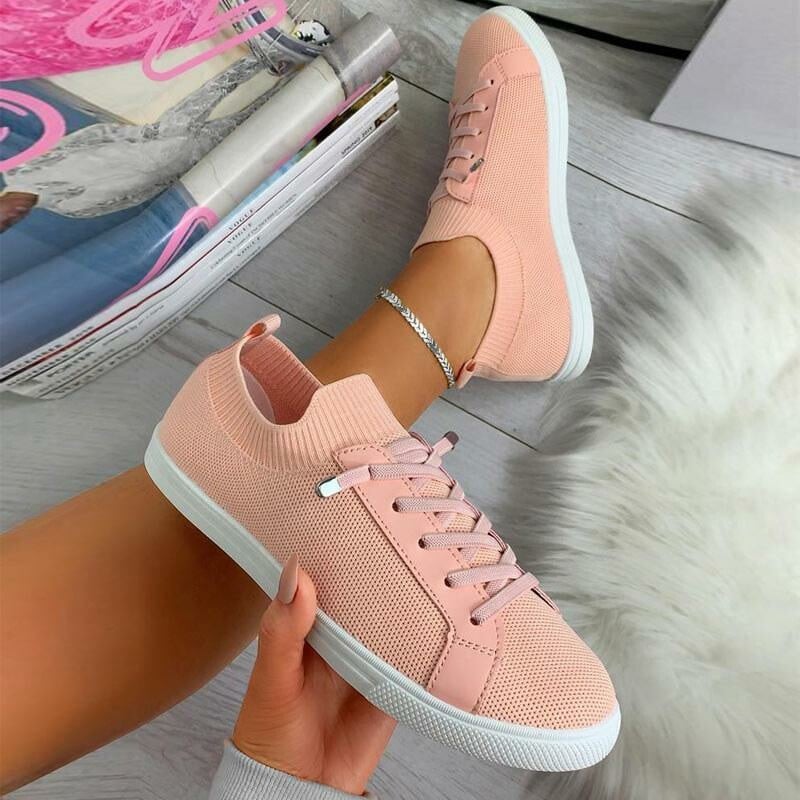 Casual Flat Heel Lace-up Canvas Sneakers
