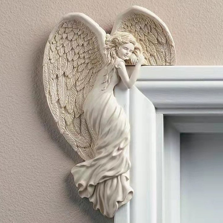 Door Frame Angel Wing Sculpture Retro Wall Decoration Frame Angelš„