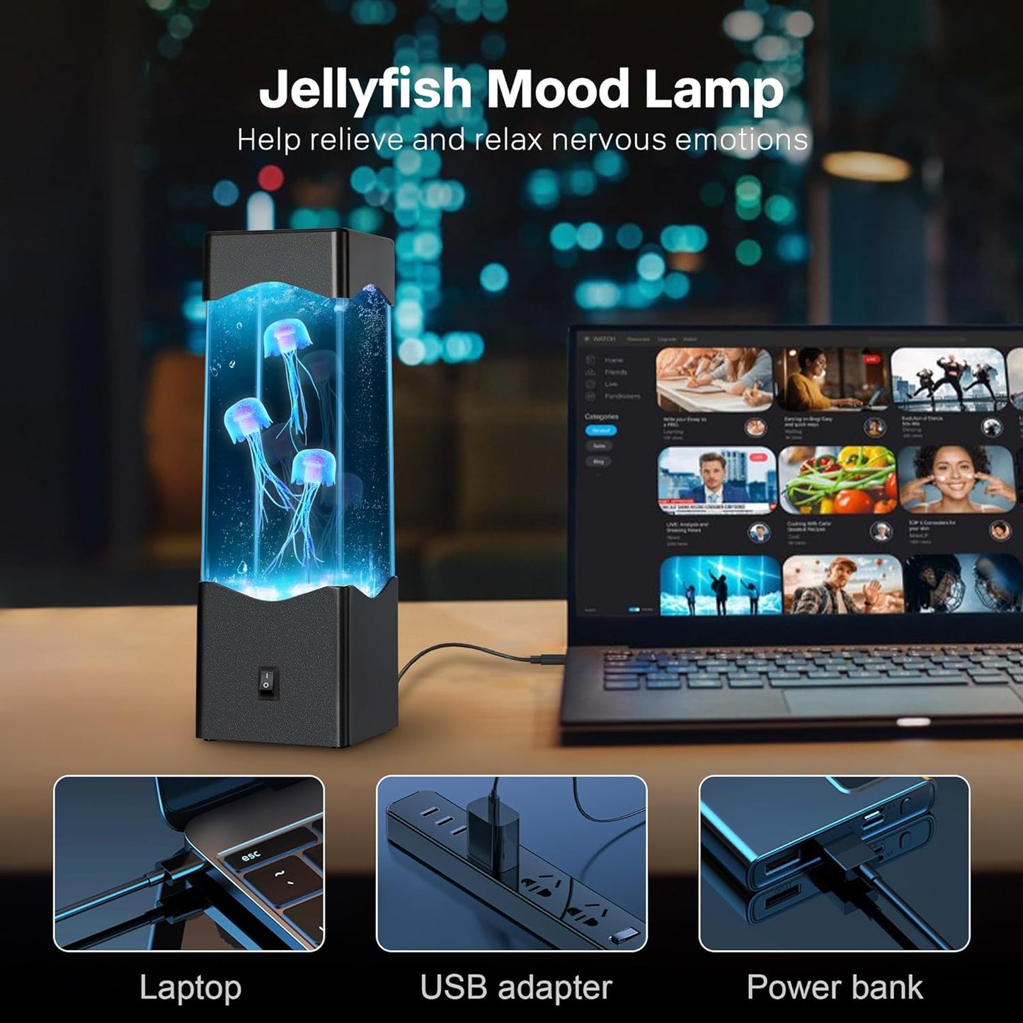 🔥✨-Multicolor Jellyfish Lava Lamp