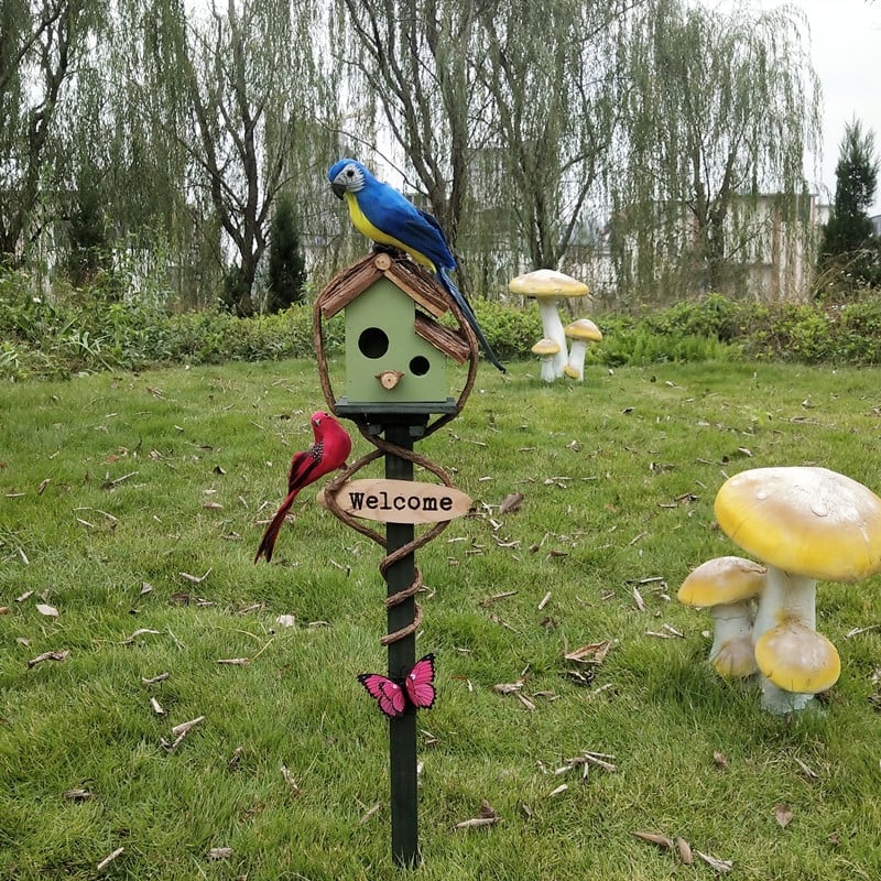 š„WOODEN ARTš„Birdhouse Garden Decor