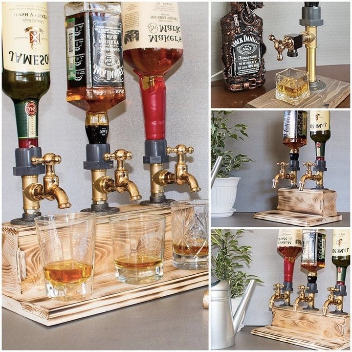 🍺Wooden Faucet Shape Liquor Alcohol Whiskey Drinks Dispenser