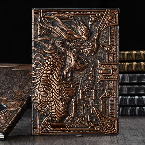 Dragon Retro Relief Leather Notebook