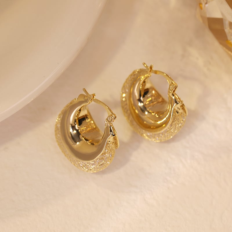 ๐๐-MESH HOOP EARRINGS