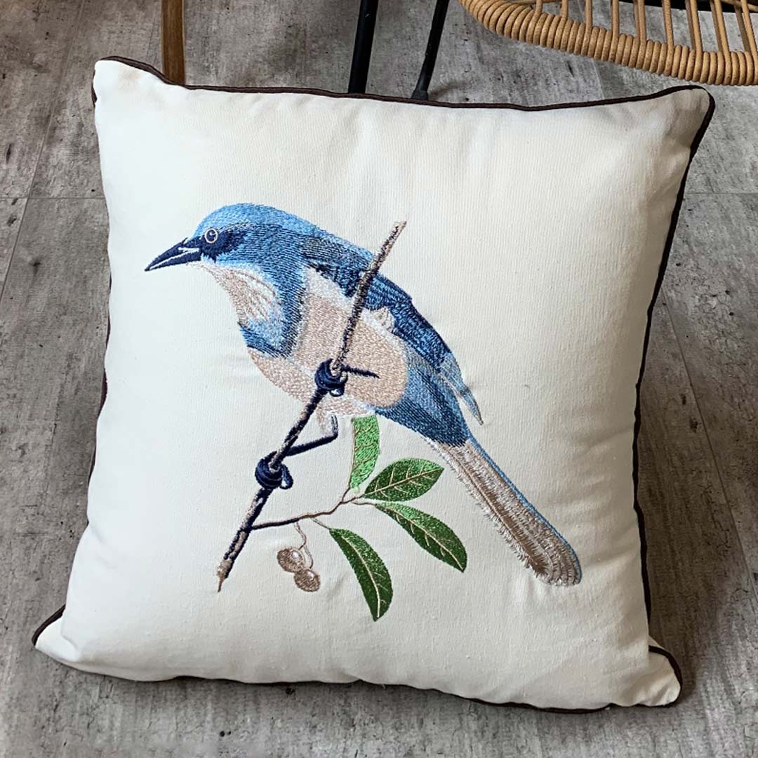 Embroidery Flower/Bird Cushion Covers