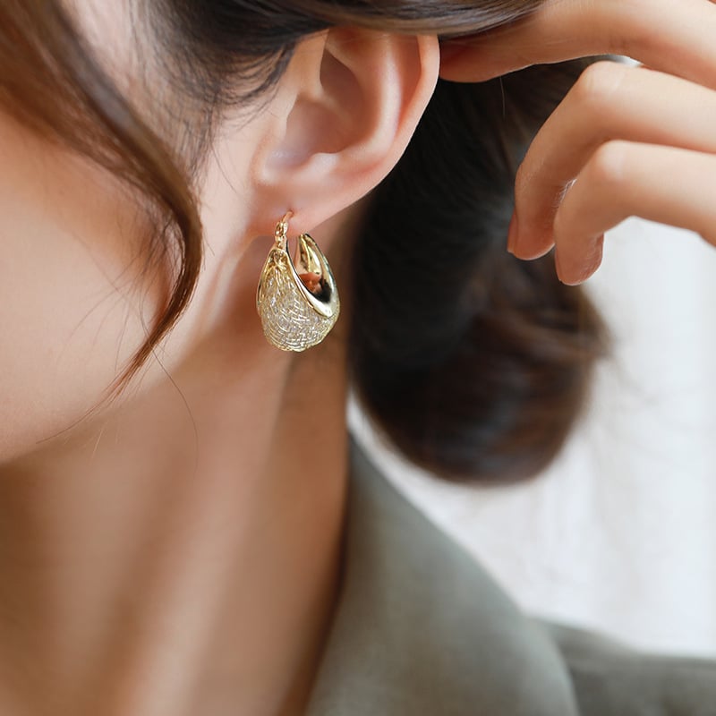๐๐-MESH HOOP EARRINGS